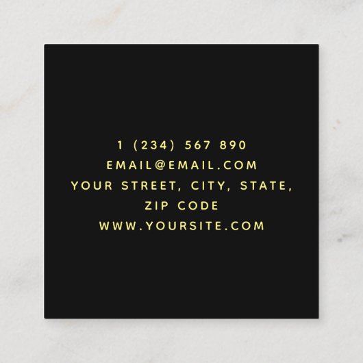 芝生気に造園ロンリーオレンジツエレガントリー スクエア名刺 (裏面)