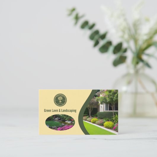 芝生気に造園会社 名刺 (スタンド正面)