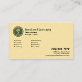 芝生気に造園会社 名刺 (裏面)