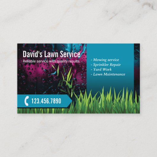 芝生気に造園刈モダンティール（緑がかった色） 名刺 (正面)