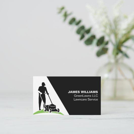 芝生気に造園名刺 名刺 (スタンド正面)