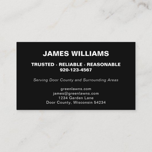 芝生気に造園名刺 名刺 (裏面)