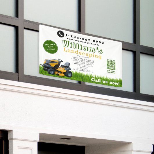 芝生気に造園園芸サービスモダン 横断幕 (ビルの外側)