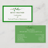 芝生気に造園庭の整備  名刺 (正面/裏面)