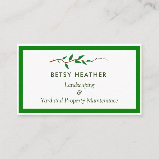 芝生気に造園庭の整備  名刺 (正面)