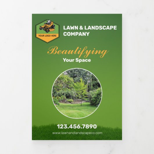 芝生気に造園整備会社 三つ折りカード (カバー)