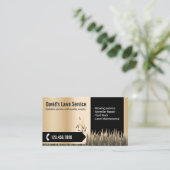 芝生気に造園草モダン刈り金ゴールド 名刺 (スタンド正面)