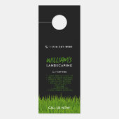 芝生気に造園草刈りサービス ドアノブサイン (正面)