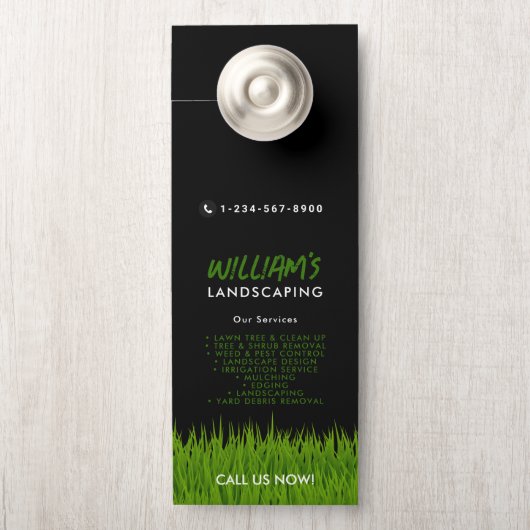 芝生気に造園草刈りサービス ドアノブサイン (ノブ)