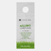 芝生気に造園草刈りサービス ドアノブサイン (正面)