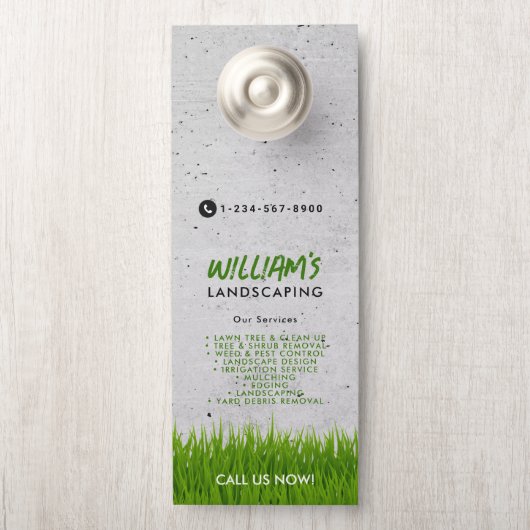 芝生気に造園草刈りサービス ドアノブサイン (ノブ)