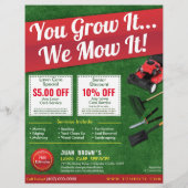 芝生気に造園草刈りフライヤー8.5 x 11 チラシ (裏面)