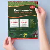 芝生気に造園草刈りフライヤー8.5 x 11 チラシ (手)