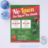 芝生気に造園草刈りフライヤー8.5 x 11 チラシ (シングル)