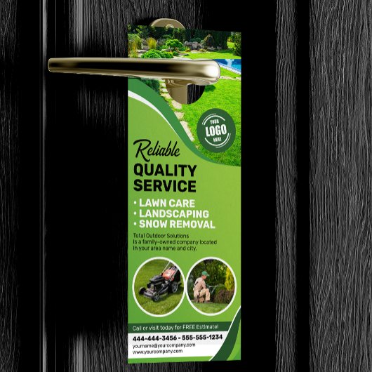 芝生気に造園草刈り除雪トリミング ドアノブサイン