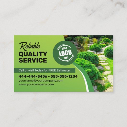 芝生気に造園草刈り除雪トリミング 名刺 (正面)