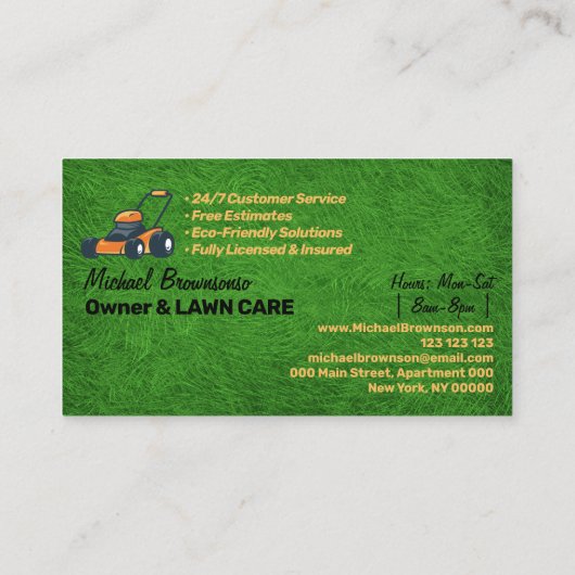 芝生気に造園草刈り 名刺 (裏面)
