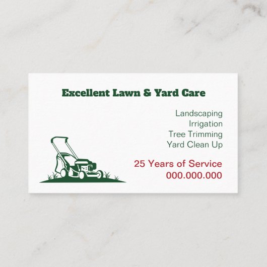 芝生気に造園草刈 名刺 (裏面)