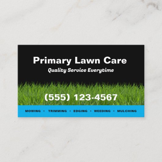 芝生気に造園草刈 名刺 (正面)