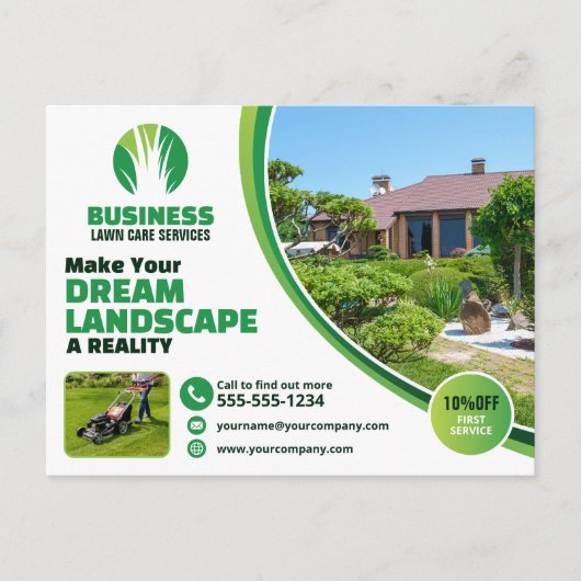 芝生気に造園草木サービス ポストカード (正面)