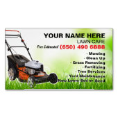 芝生気に造園草木サービス マグネット名刺 (正面)