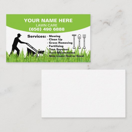 芝生気に造園草木サービス 名刺 (正面/裏面)