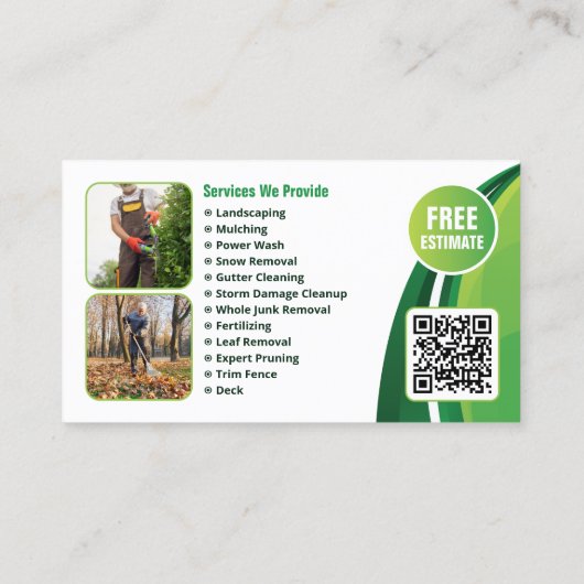 芝生気に造園草木サービス 名刺 (裏面)