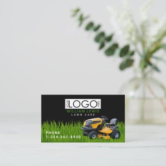 芝生気に造草ビジネスロゴ 名刺 (スタンド正面)