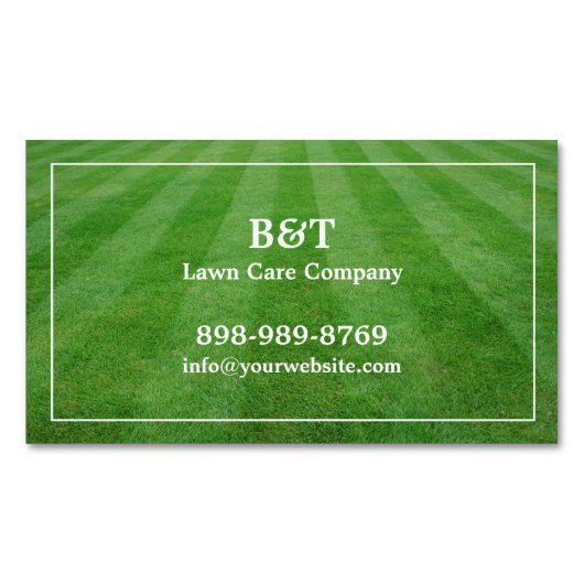 芝生気に野草 マグネット名刺 (正面)