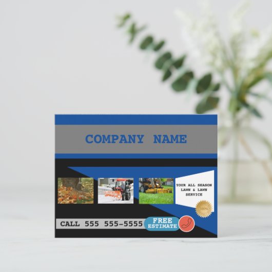 芝生気に除雪事業葉書 ポストカード (スタンド正面)