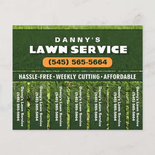 芝生気に5.6 x 4.5引き裂きビジネスフライヤー チラシ (正面)
