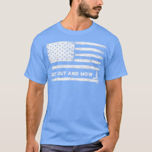 芝生気に、草、草刈り、出てアメリカ人を刈る Tシャツ