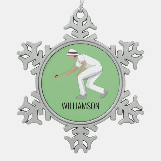 芝生鉢 スノーフレークピューターオーナメント (正面)