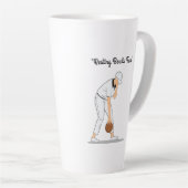 芝生鉢：休憩用ボウル顔 カフェラテマグ (右アングル)