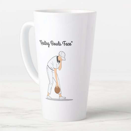 芝生鉢：休憩用ボウル顔 カフェラテマグ (左アングル)