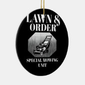 芝生&オーダースペシャル草刈ユニットおもしろいパパジョーク セラミックオーナメント (右)