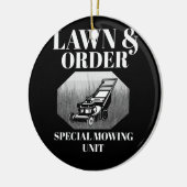 芝生&オーダースペシャル草刈ユニットおもしろいパパジョーク セラミックオーナメント (左)