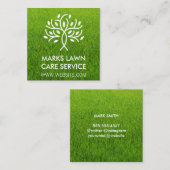 芝生 | 様式化されたツリーロゴ スクエア名刺 (正面/裏面)