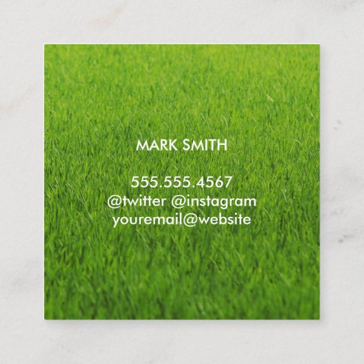 芝生 | 様式化されたツリーロゴ スクエア名刺 (裏面)