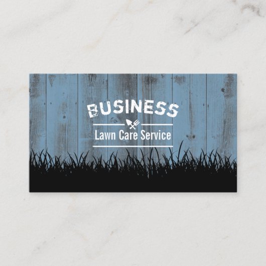 芝生&気に造園サービスほこりっぽいブルーウッド 名刺 (正面)