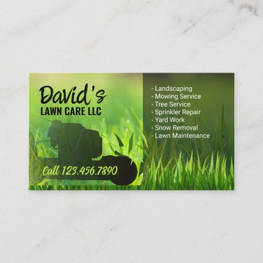 芝生&気に造園サービスグリーンズモーア 名刺 (正面)