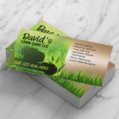 芝生&気に造園サービスグリーン&金ゴールド 名刺