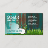 芝生&気に造園サービスティール(緑がかった色)バーンウッド 名刺 (正面)