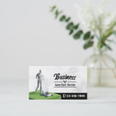 芝生&気に造園サービス3D芝刈り機 名刺 (スタンド正面)