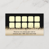 芝生&気に造園ブラック&金ゴールドロイヤリティパンチ ロイヤリティカード (裏面)