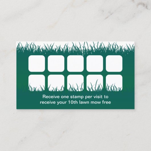 芝生&気に造園プロフェッショナルロイヤリティパンチ ロイヤリティカード (裏面)
