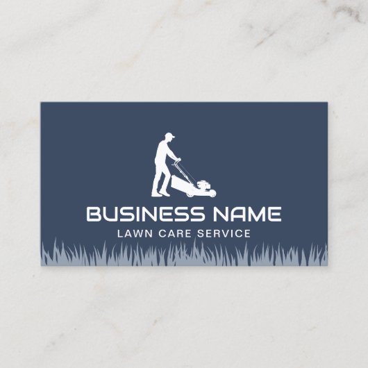 芝生&気に造園モーアミニマリストネイビーブルー 名刺 (正面)