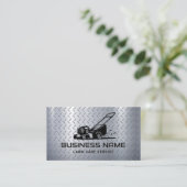 芝生&気に造園モーアモダンメタル 名刺 (スタンド正面)