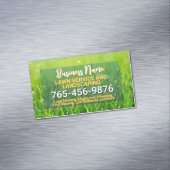 芝生、気に造園、ツリーサービス、芝刈り草 マグネット名刺 (インサイチュ)