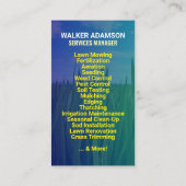 芝生、気に造園、芝刈り草、ツリーサービス 名刺 (裏面)